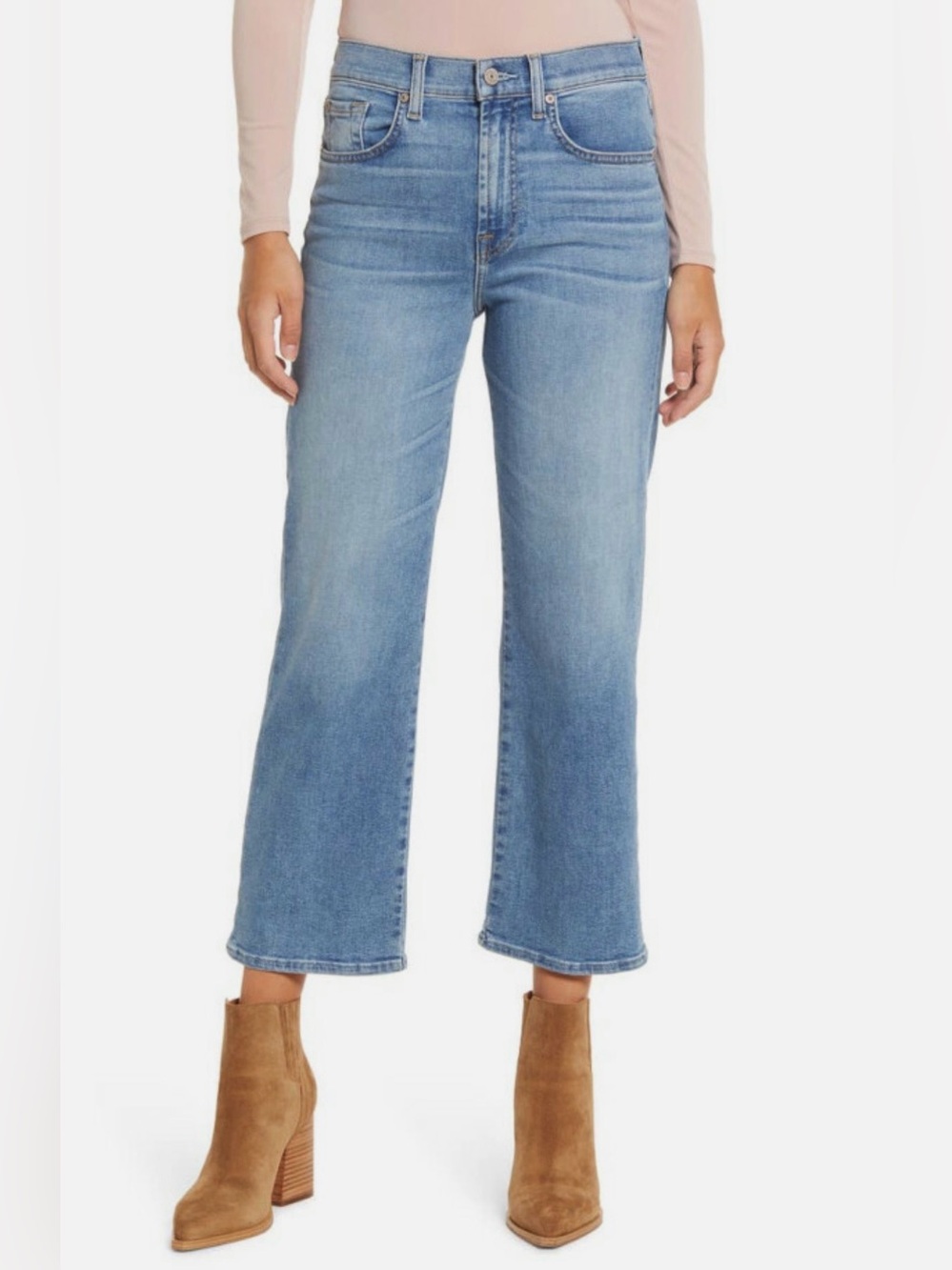 7 For All Mankind Alexa High Waist Cropped Wide Leg Jeans